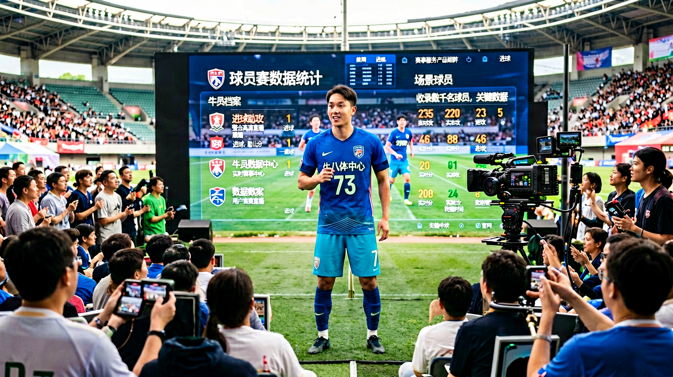 球员个人数据统计面板，展示进球助攻等关键数据